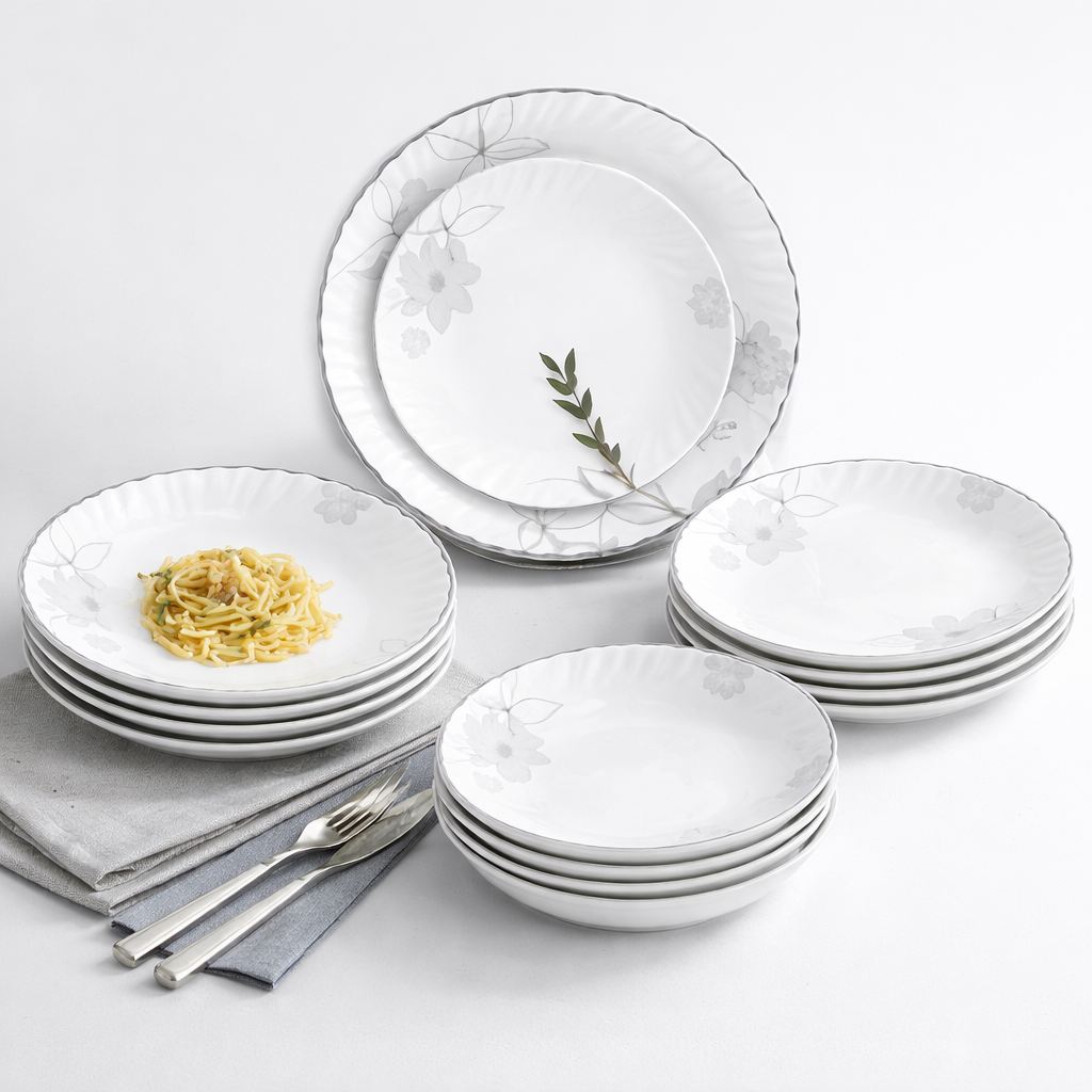 18 Pcs Dinner Set – Classic Floral Tableware Collection - Habitt
