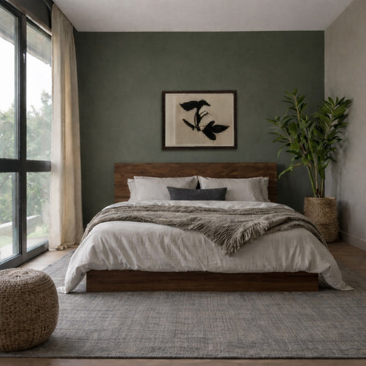 Zen King Size Bed – Minimalist Solid Wood Design - Habitt