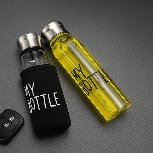1Pc Glass Bottle with Pouch  – 550 ml