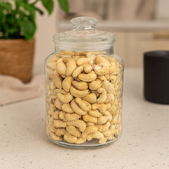 Clear Diamond-Pattern Pressed-Glass Storage Jar with Lid – 2200 ml Airtight Kitchen Container