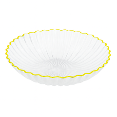 Acrylic Fruit Bowl with Golden Edge – Elegant Serving Bowl (Small, Large)