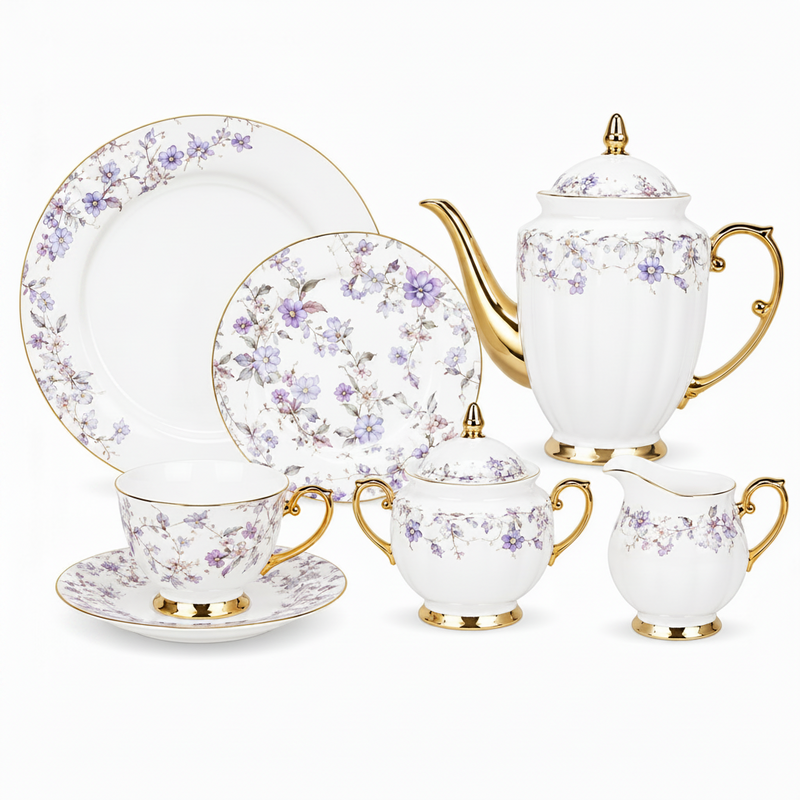 Refined 24-Piece Tea Set | Elegant Tea & Serveware Collection