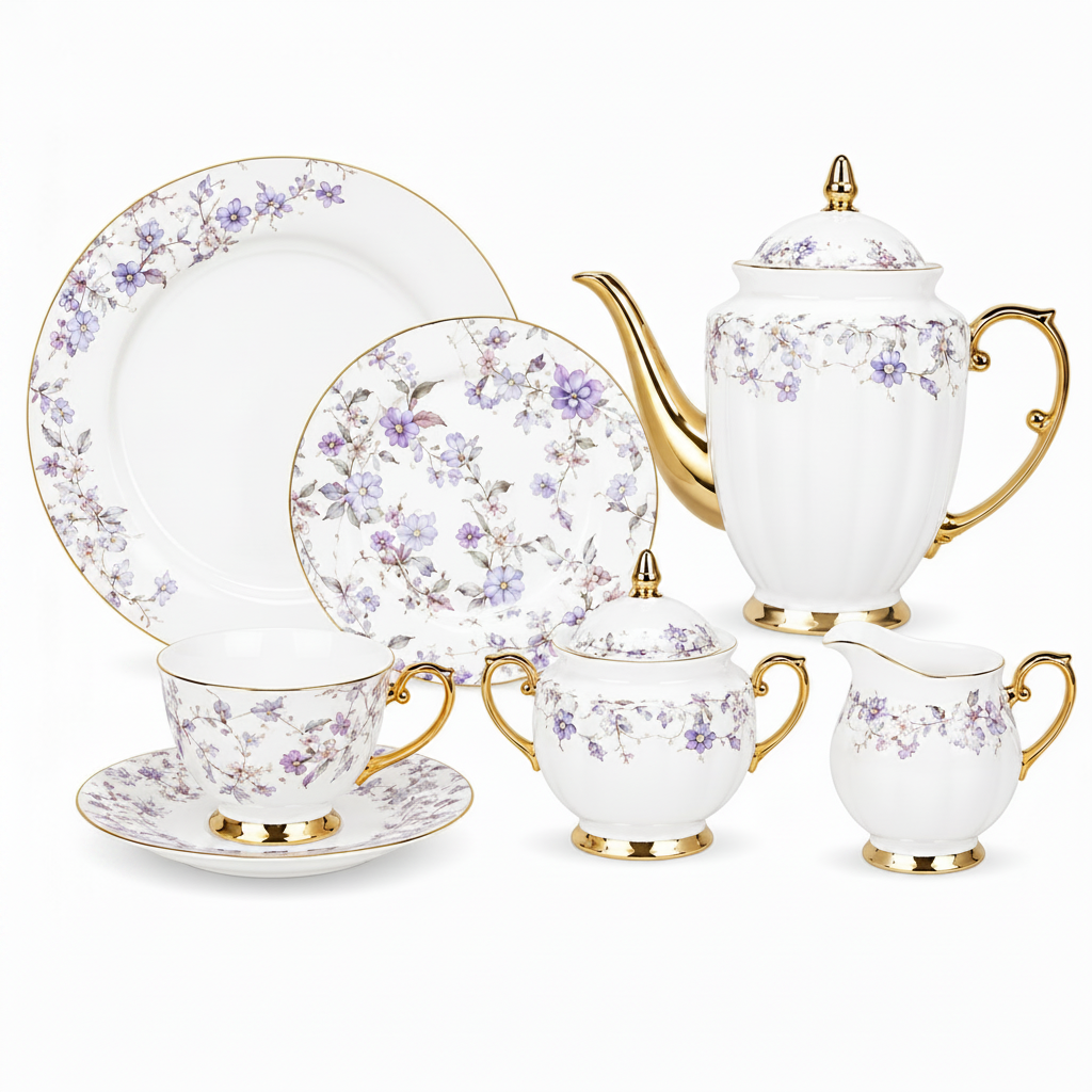 Refined 24-Piece Tea Set | Elegant Tea & Serveware Collection