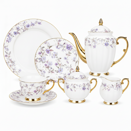 Refined 24-Piece Tea Set | Elegant Tea & Serveware Collection