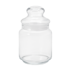 Clear Pressed-Glass Storage Jar with Lid – 400 ml Airtight Kitchen Container