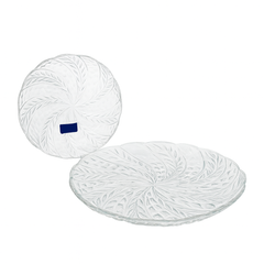 7-Piece Clear Glass Cake Serving Set – Elegant 305/183 mm Dessert Plates