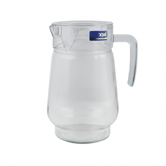 1600 ml Clear Glass Beverage Jug – Durable 1-Piece Drink Pitcher with Easy-Pour Spout & Handle (1 Pc)