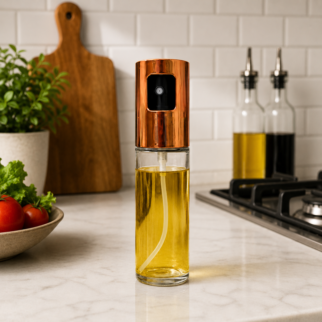 Premium Copper Oil Spray Bottle – Olive Oil Mister for Kitchen Cooking - Habitt