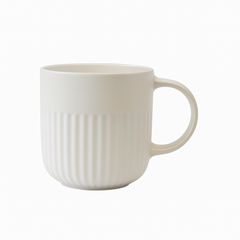 Matte Ribbed Ceramic Coffee Mug – Cream White
