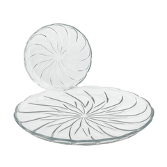 7-Piece Clear Glass Cake Serving Set – Premium 305/183 mm Dessert Plates
