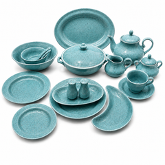 Luxury 72-Piece Ocean Salt Speckled Dinnerware Set