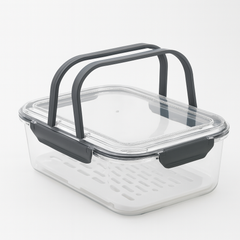 Grey Healthy Kitchen Storage & Preservation Box – Carry-Handle Food Container (Medium, Large)