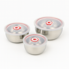 3-Piece Stainless Steel Fresh Box Set with Airtight Lids for Safe Food Storage