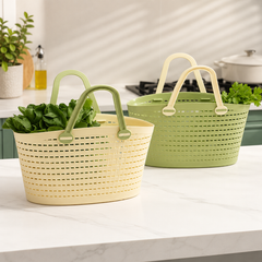 Shopping Basket Assorted – Medium & Large Multipurpose Basket with Handles for Home & Kitchen