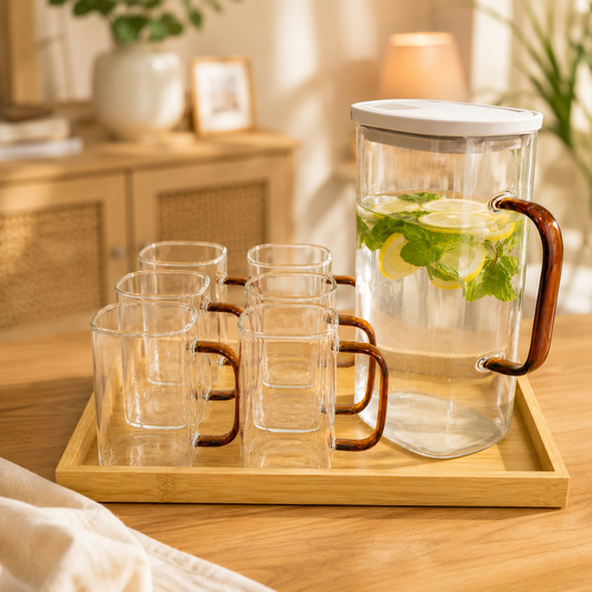 Transparent Water Set with Jug | Drinkware Set