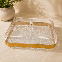 Elegant Square Dry Fruit Serving Dish with Lid – Small & Large