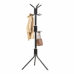 Iron Coat Rack – Heavy Duty Freestanding Metal Clothes Stand with Multi Hooks - Habitt