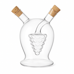 Fancy Two-Sided Glass Oil Bottle – Dual Dispenser with Cork Stoppers