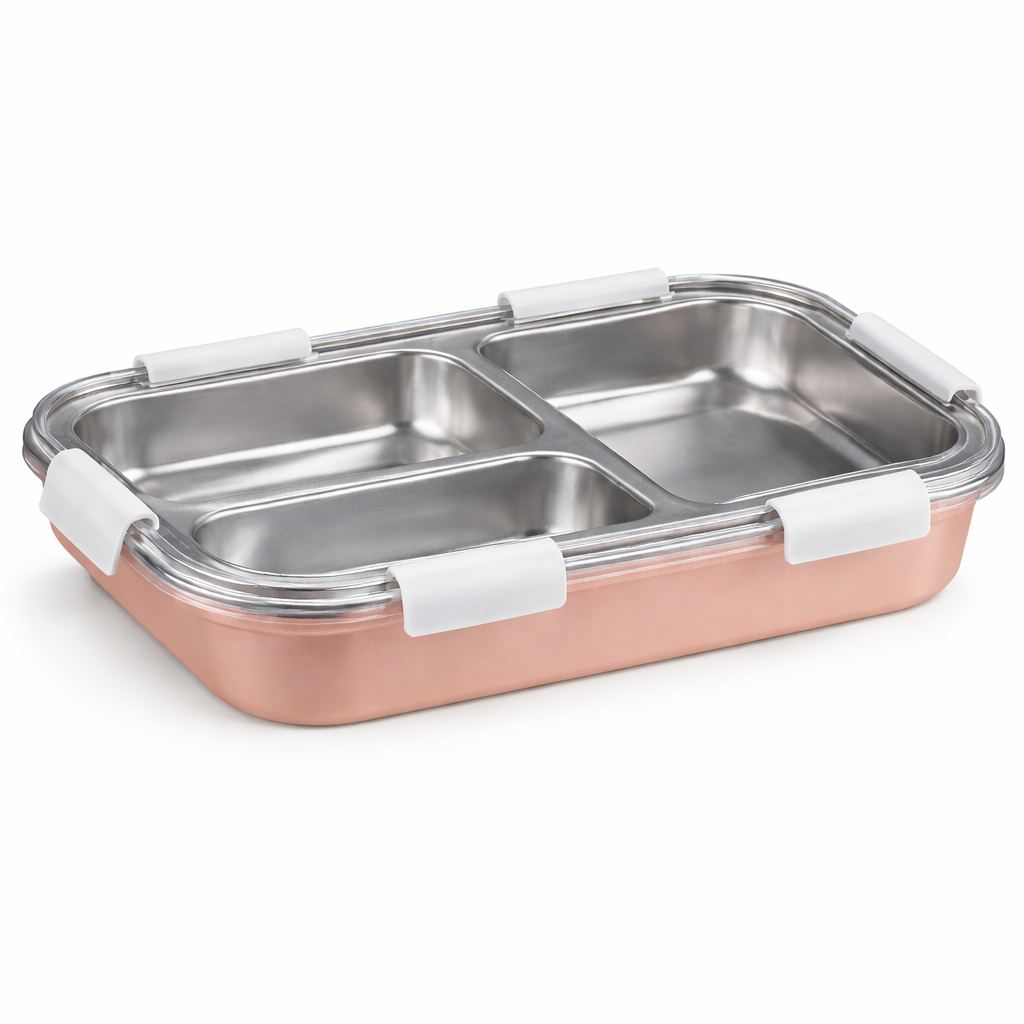 Laxson Stainless Steel Lunch Box – Leak-Resistant Multi-Compartment Tiffin - Habitt