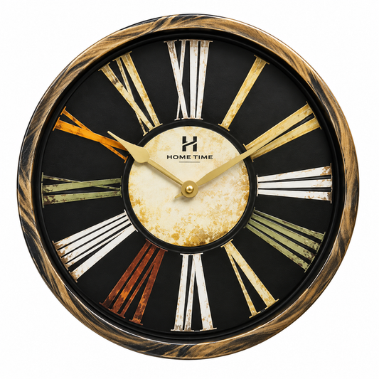 Heritage Oxford 14-Inch Nautical Wall Clock – Blue Rustic with Roman Numerals