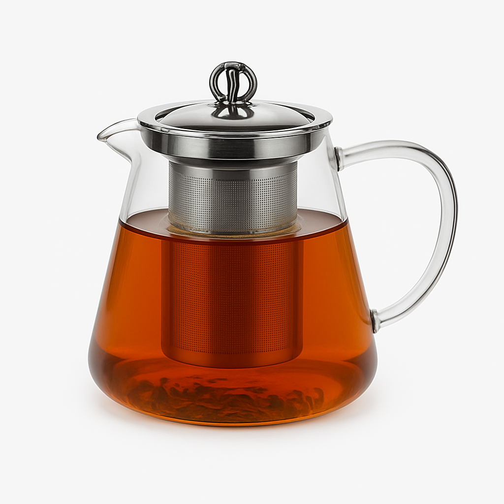 Glass Tea Kettle with Stainless Steel Infuser – 750ml | Heat-Resistant Teapot for Loose Leaf Tea
