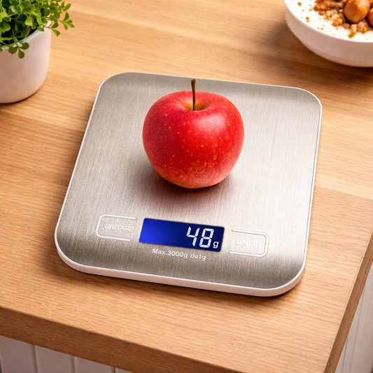 Electronic Kitchen Scale (Steel) KE-3 – Digital Food Weighing Scale - Habitt