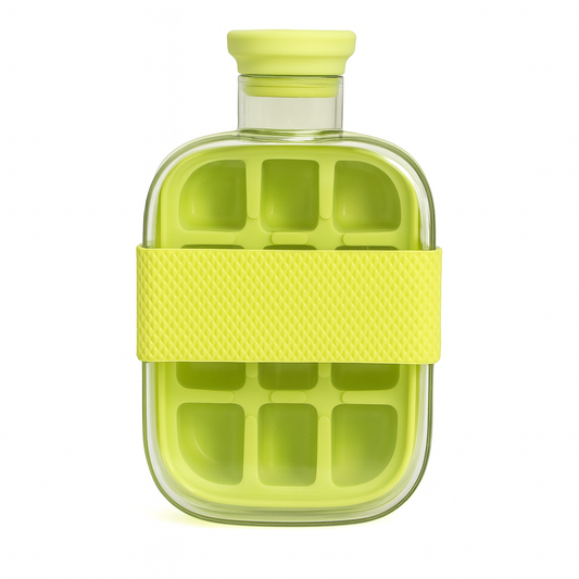 Ice Bottle with Built-In Ice Cube Grid – Portable Cooling Water Bottle (500ml / 800ml)