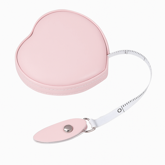 1Pc Cute Heart Shaped Measuring Tape | Portable Leather Mini Ruler for Body &amp; Sewing Measurement