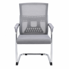 Orion Series Ergonomic Visitor Chair in Grey Mesh with Cushioned Seat & Chrome Cantilever Frame – Modern Office & Reception Seating - Habitt