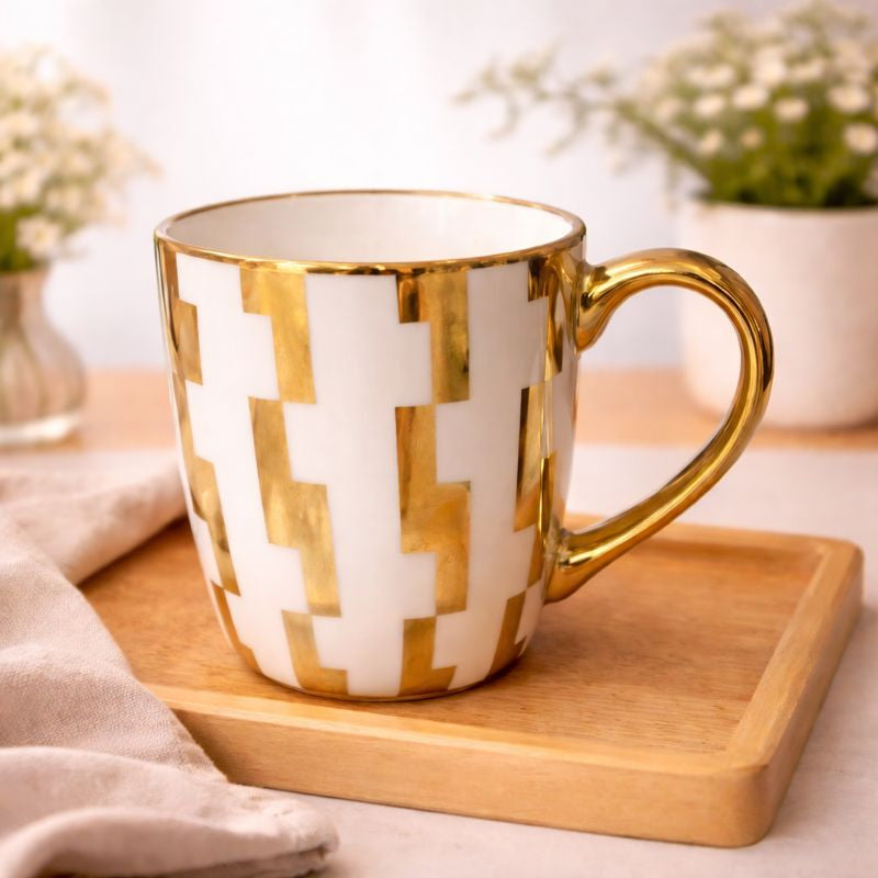 Golden Pattern Ceramic Coffee Mug