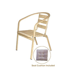 Lucky Home Aluminium Chair Oak Colour Stackable