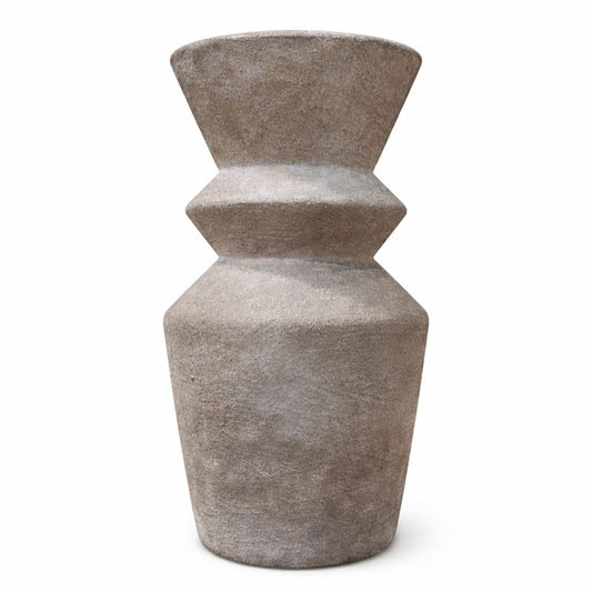 Step Vase – 9.5 Inch Depth | Handcrafted Textured Decorative Vase