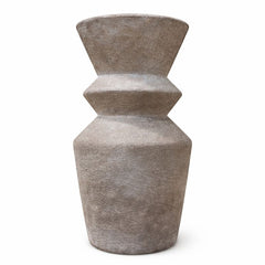 Step Vase – 9.5 Inch Depth | Handcrafted Textured Decorative Vase