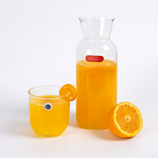 Glass Bottle with Matching Glass – Elegant Juice & Water Set
