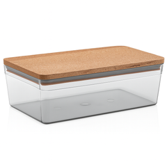 Rustica Storage Box – Premium Clear Organizer with Natural Wooden Lid