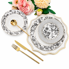Graceful 18-Piece Plate Set | Elegant Dining Tableware Collection