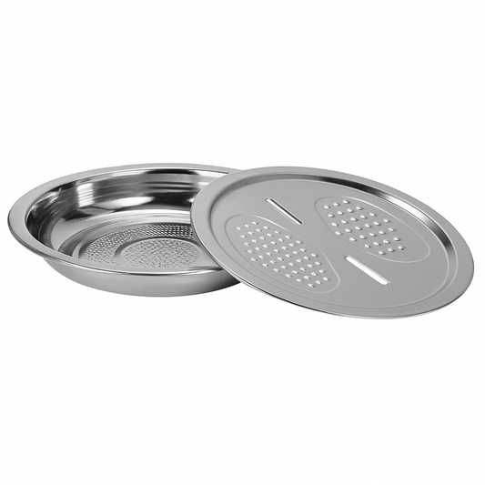 Stainless Steel 3-in-1 Grater Basket – Multi-Function Grating, Slicing & Collecting Bowl Set