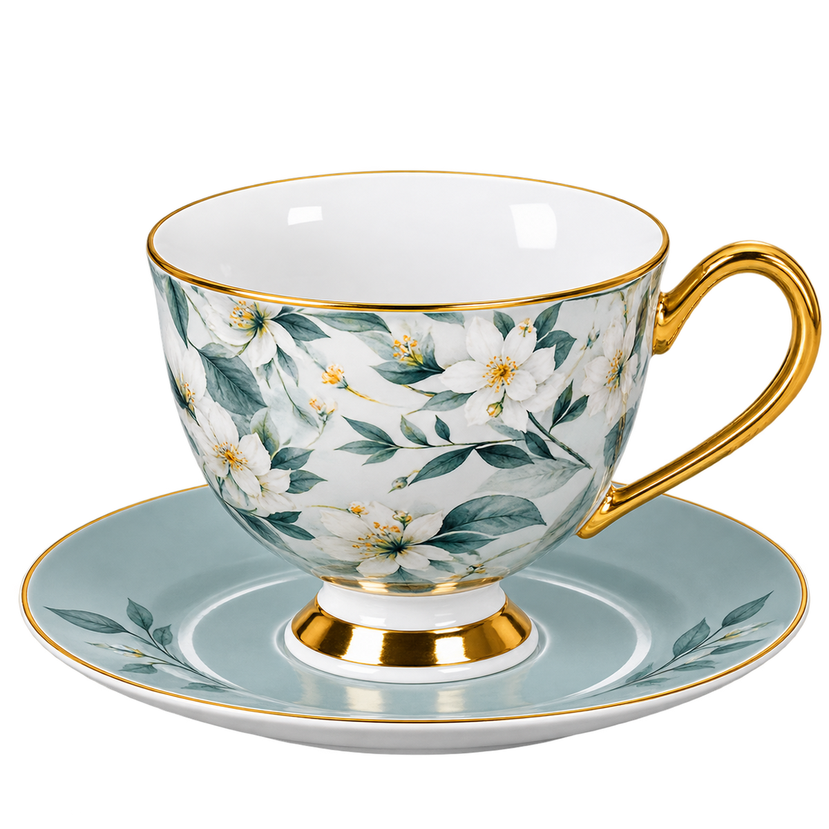 12 PCS Luxury Cup & Saucer Set – Elegant Tea & Coffee Tableware