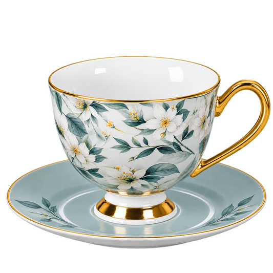 12 PCS Luxury Cup & Saucer Set – Elegant Tea & Coffee Tableware