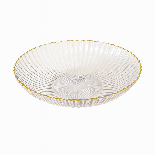 Multipurpose Acrylic Bowl – Small Gold-Rim Design