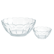 Clear Pressed-Glass 7-Piece Fruit Bowl Set – 128/60 mm Small Bowls - Habitt