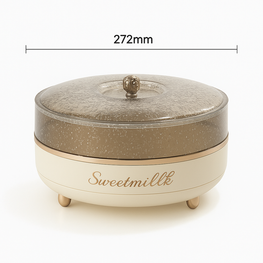 1Pc Rotating Dry Fruit & Snack Box – 4-Compartment Revolving Storage Container
