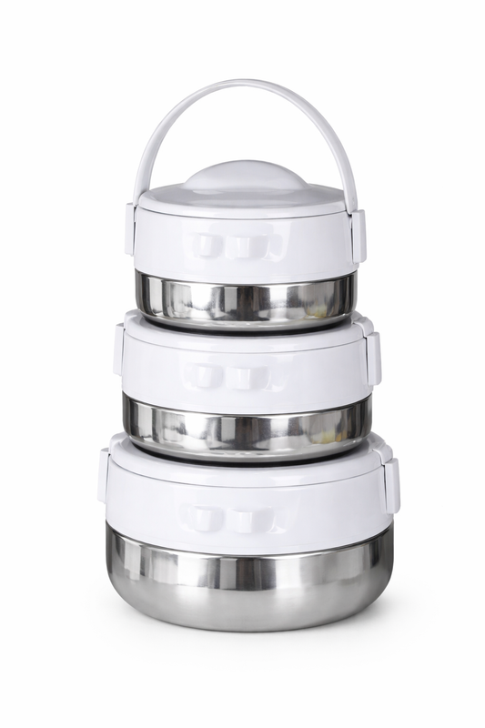 Hot Pot Casserole Set – 3 Pcs White Insulated Set