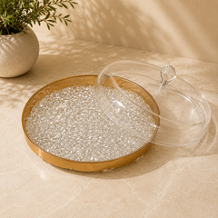Round Crystal Dry Fruit Serving Dish with Lid – Small & Large