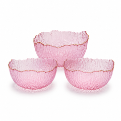 7 Pcs Fruit Bowl Set – Decorative Serving Bowls in Amber, Purple, Clear White, Pink, Blue & Black