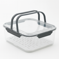 Grey Healthy Kitchen Storage & Preservation Box – Carry-Handle Food Container (Medium, Large)
