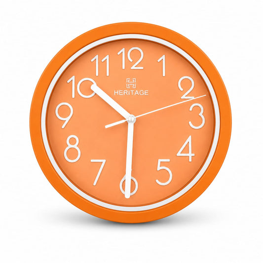 HERITAGE Wall Clock Fantasy CLK-044F – 15" Orange & White