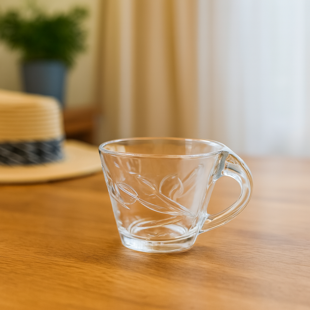 Clear Glass Cup – Premium 130 ml Deli Glassware (Set of 6)