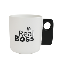 The Real Boss Mug – Modern Black & White Ceramic Coffee Cup