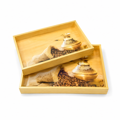 2-Piece Decorative Serving Tray Set